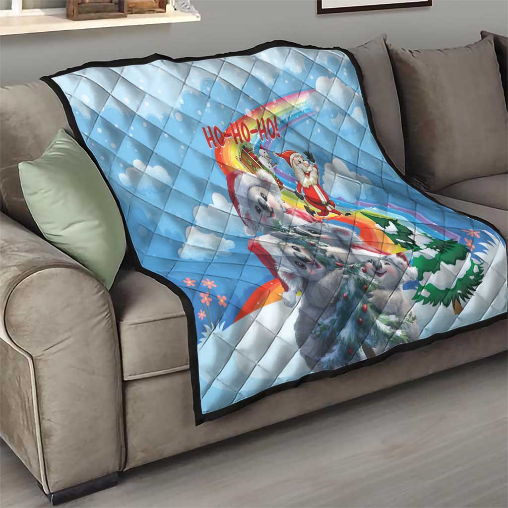 Australia Koala Christmas Quilt Santa Claus Ho Ho Ho - Wonder Print Shop
