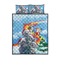 Australia Koala Christmas Quilt Bed Set Santa Claus Ho Ho Ho - Wonder Print Shop