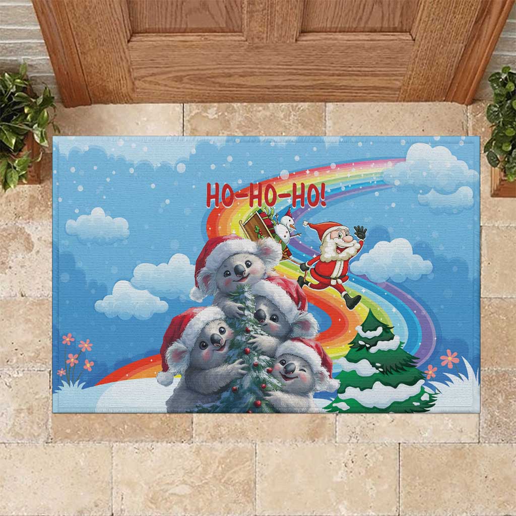 Australia Koala Christmas Rubber Doormat Santa Claus Ho Ho Ho - Wonder Print Shop