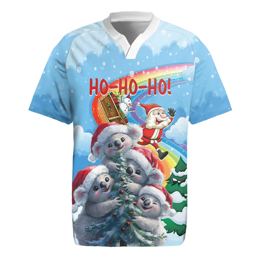 Personalised Australia Koala Christmas Rugby Jersey Santa Claus Ho Ho Ho - Wonder Print Shop