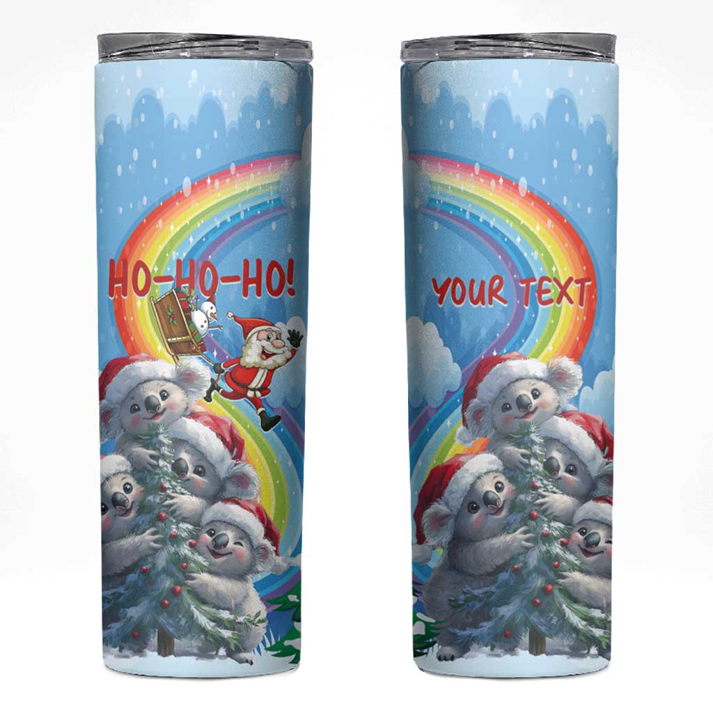 Personalised Australia Koala Christmas Skinny Tumbler Santa Claus Ho Ho Ho - Wonder Print Shop