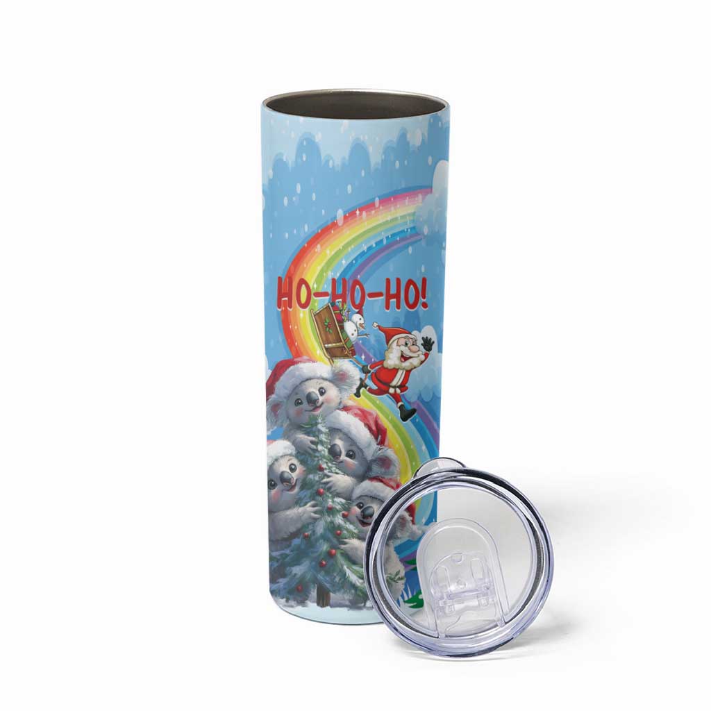 Personalised Australia Koala Christmas Skinny Tumbler Santa Claus Ho Ho Ho - Wonder Print Shop