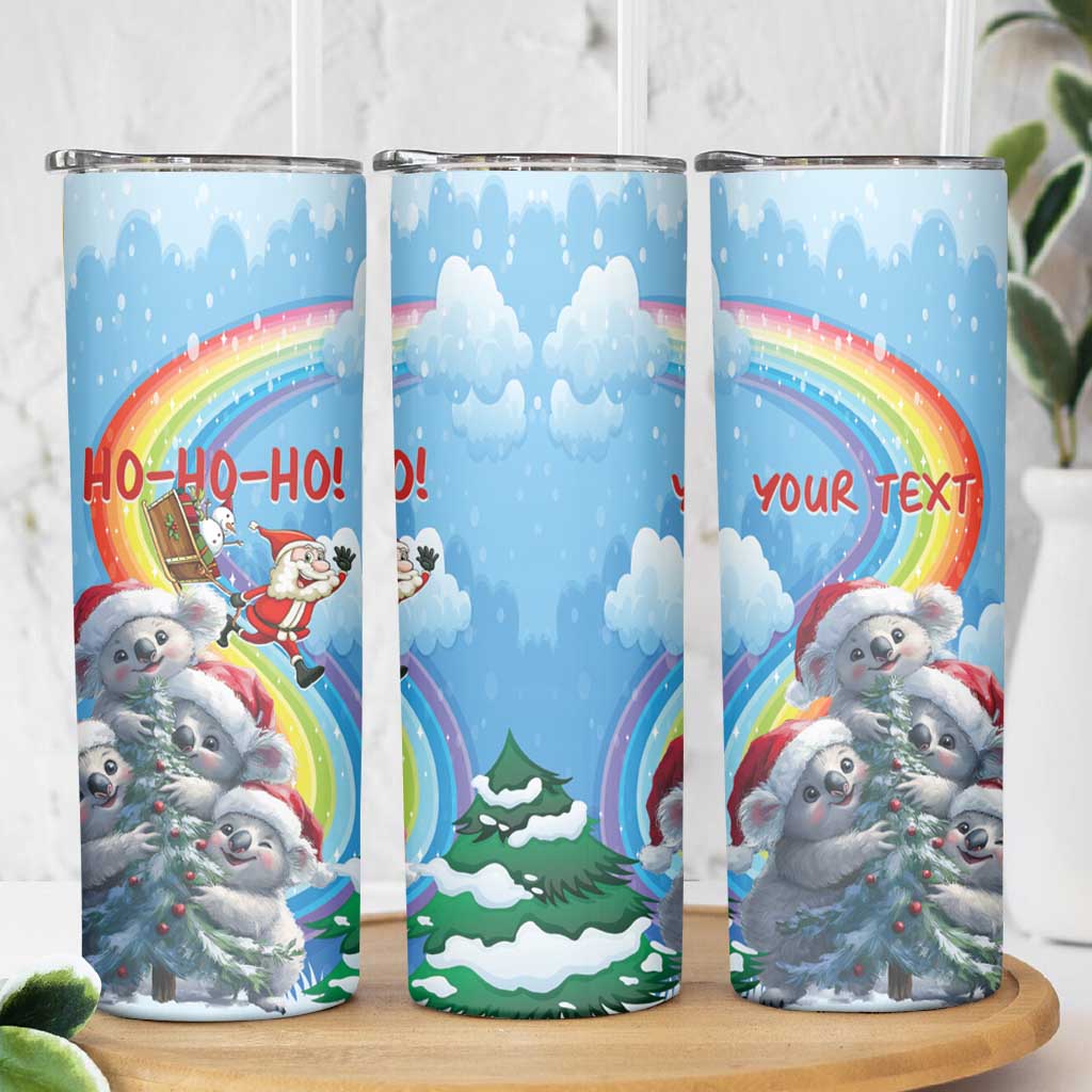 Personalised Australia Koala Christmas Skinny Tumbler Santa Claus Ho Ho Ho - Wonder Print Shop
