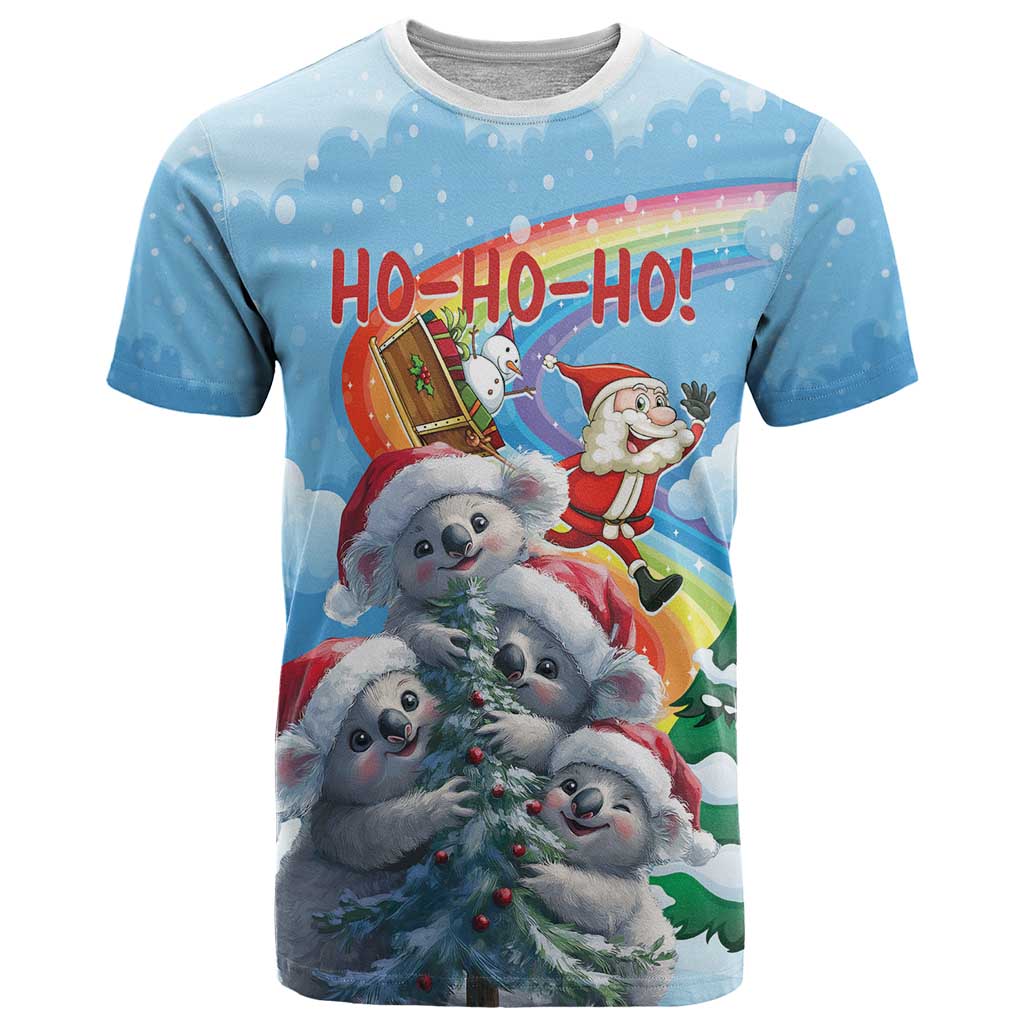 Personalised Australia Koala Christmas T Shirt Santa Claus Ho Ho Ho - Wonder Print Shop