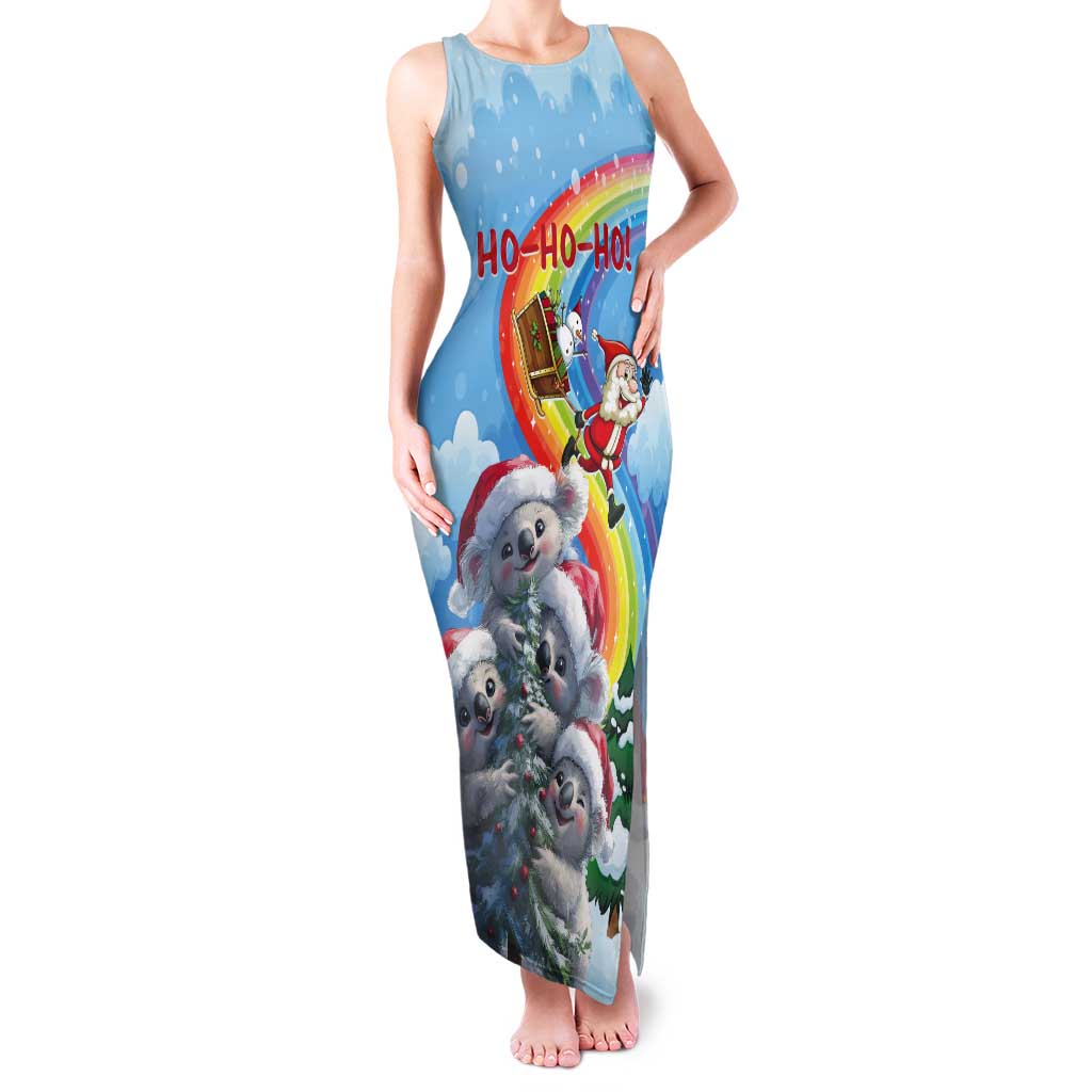 Personalised Australia Koala Christmas Tank Maxi Dress Santa Claus Ho Ho Ho - Wonder Print Shop