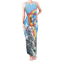 Personalised Australia Koala Christmas Tank Maxi Dress Santa Claus Ho Ho Ho - Wonder Print Shop