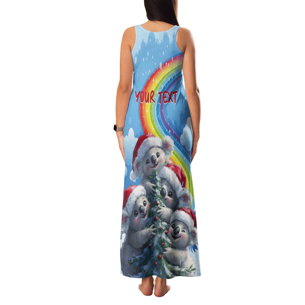 Personalised Australia Koala Christmas Tank Maxi Dress Santa Claus Ho Ho Ho - Wonder Print Shop