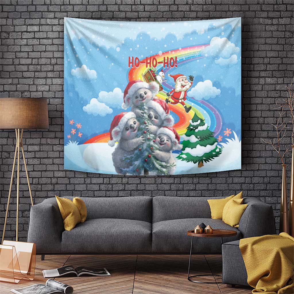 Australia Koala Christmas Tapestry Santa Claus Ho Ho Ho - Wonder Print Shop