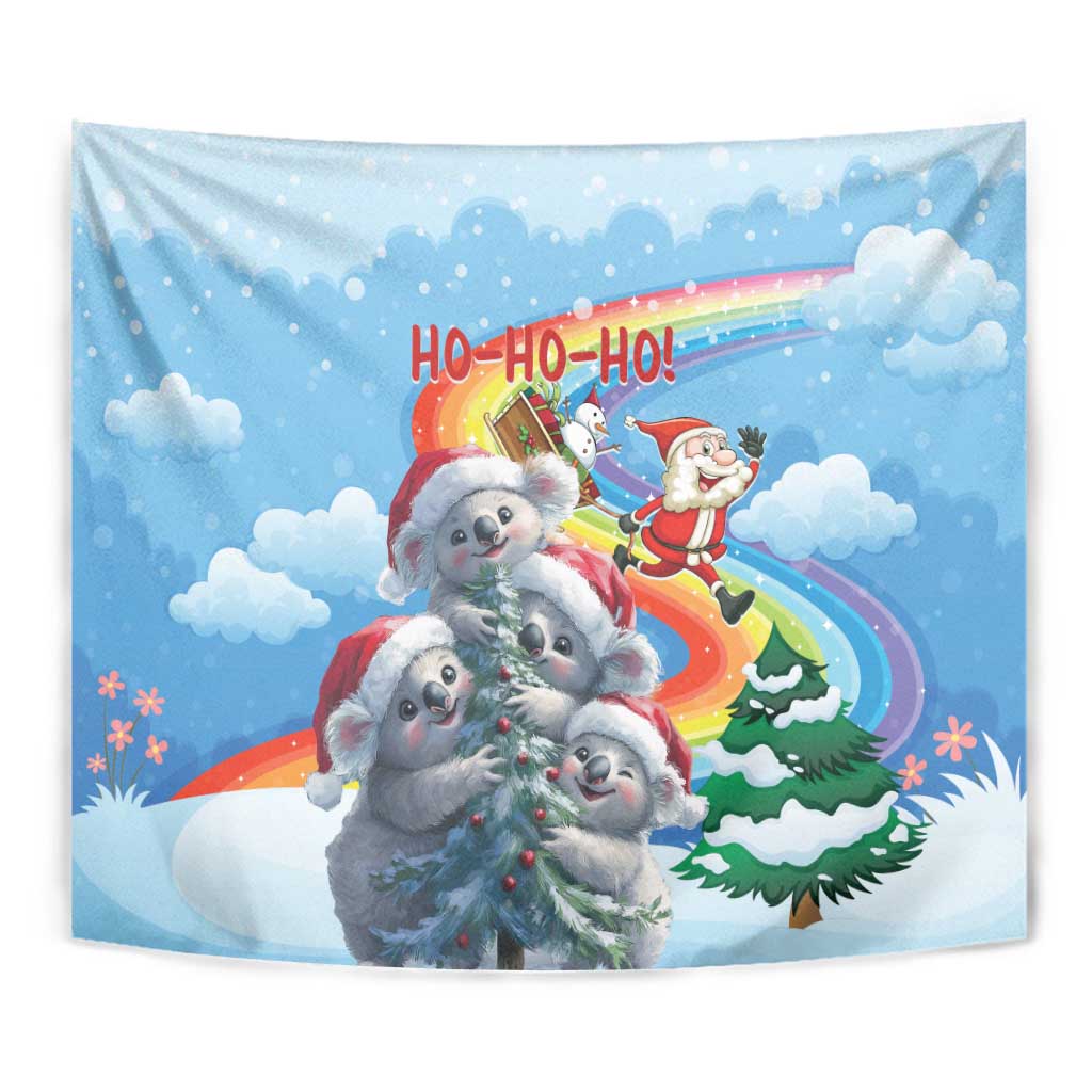 Australia Koala Christmas Tapestry Santa Claus Ho Ho Ho - Wonder Print Shop