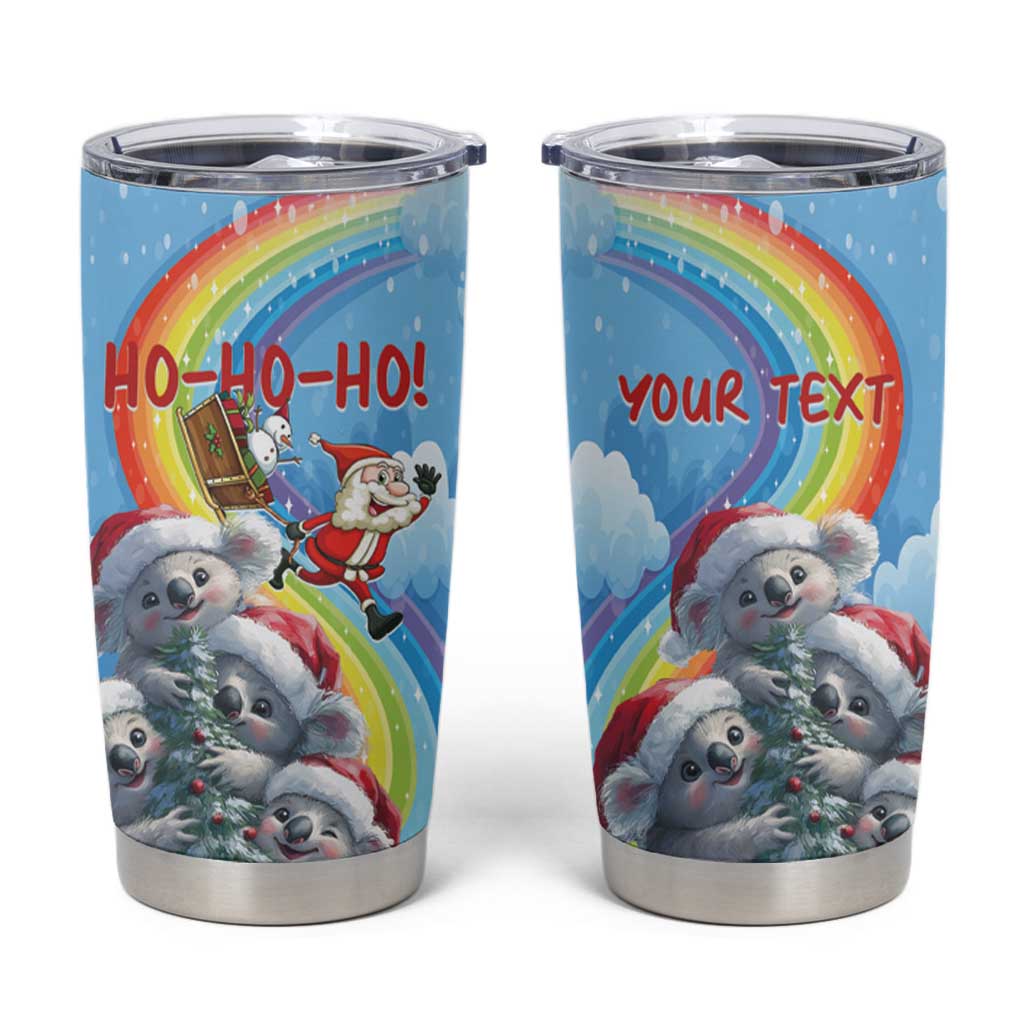 Personalised Australia Koala Christmas Tumbler Cup Santa Claus Ho Ho Ho - Wonder Print Shop
