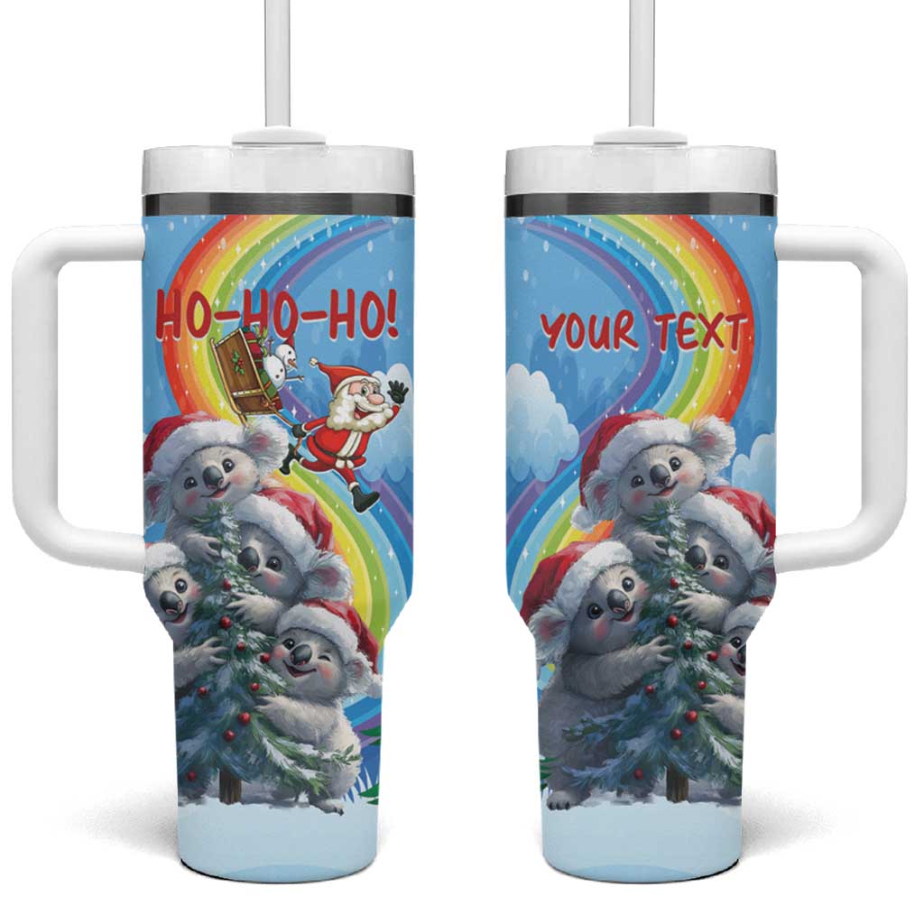 Personalised Australia Koala Christmas Tumbler With Handle Santa Claus Ho Ho Ho - Wonder Print Shop