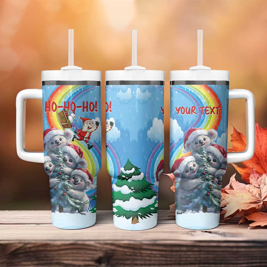 Personalised Australia Koala Christmas Tumbler With Handle Santa Claus Ho Ho Ho - Wonder Print Shop