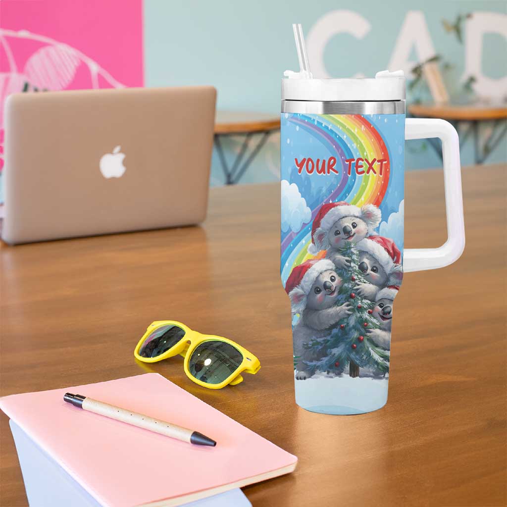 Personalised Australia Koala Christmas Tumbler With Handle Santa Claus Ho Ho Ho - Wonder Print Shop