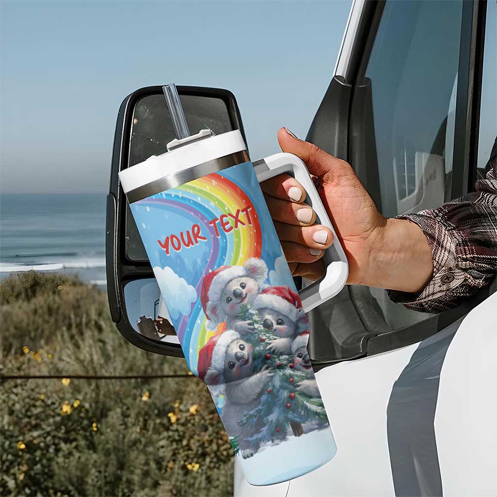 Personalised Australia Koala Christmas Tumbler With Handle Santa Claus Ho Ho Ho - Wonder Print Shop