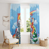 Australia Koala Christmas Window Curtain Santa Claus Ho Ho Ho - Wonder Print Shop