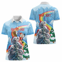 Personalised Australia Koala Christmas Women Polo Shirt Santa Claus Ho Ho Ho - Wonder Print Shop