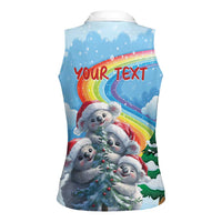 Personalised Australia Koala Christmas Women Sleeveless Polo Shirt Santa Claus Ho Ho Ho - Wonder Print Shop