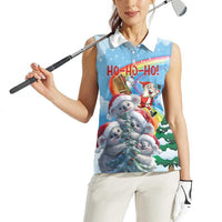 Personalised Australia Koala Christmas Women Sleeveless Polo Shirt Santa Claus Ho Ho Ho - Wonder Print Shop