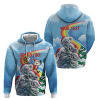 Personalised Australia Koala Christmas Zip Hoodie Santa Claus Ho Ho Ho - Wonder Print Shop