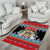 Antigua and Barbuda Christmas Area Rug Coat Of Arms With Snowman - Wonder Print Shop