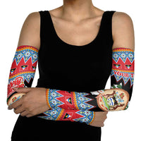 Personalized Antigua and Barbuda Christmas Arm Sleeves Coat Of Arms With Snowman - Wonder Print Shop