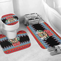 Antigua and Barbuda Christmas Bathroom Set Coat Of Arms With Snowman - Wonder Print Shop