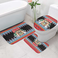 Antigua and Barbuda Christmas Bathroom Set Coat Of Arms With Snowman - Wonder Print Shop