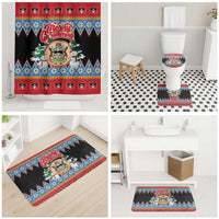 Antigua and Barbuda Christmas Bathroom Set Coat Of Arms With Snowman - Wonder Print Shop