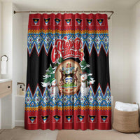 Antigua and Barbuda Christmas Bathroom Set Coat Of Arms With Snowman - Wonder Print Shop
