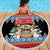 Antigua and Barbuda Christmas Beach Blanket Coat Of Arms With Snowman - Wonder Print Shop