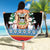 Antigua and Barbuda Christmas Beach Blanket Coat Of Arms With Snowman - Wonder Print Shop