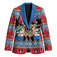 Personalized Antigua and Barbuda Christmas Blazer Coat Of Arms With Snowman - Wonder Print Shop