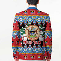 Personalized Antigua and Barbuda Christmas Blazer Coat Of Arms With Snowman - Wonder Print Shop