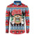Personalized Antigua and Barbuda Christmas Button Sweatshirt Coat Of Arms With Snowman - undefined