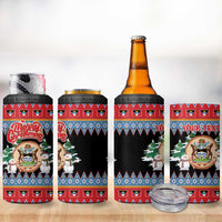 Personalized Antigua and Barbuda Christmas 4 in 1 Can Cooler Tumbler Coat Of Arms With Snowman - Wonder Print Shop