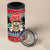 Personalized Antigua and Barbuda Christmas 4 in 1 Can Cooler Tumbler Coat Of Arms With Snowman - Wonder Print Shop