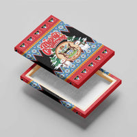 Antigua and Barbuda Christmas Canvas Wall Art Coat Of Arms With Snowman - Wonder Print Shop