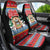 Antigua and Barbuda Christmas Car Seat Cover Coat Of Arms With Snowman - Wonder Print Shop