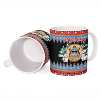 Personalized Antigua and Barbuda Christmas Ceramic Mug Coat Of Arms With Snowman - Wonder Print Shop