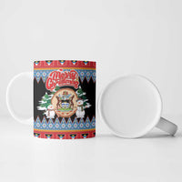 Personalized Antigua and Barbuda Christmas Ceramic Mug Coat Of Arms With Snowman - Wonder Print Shop