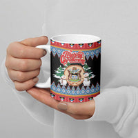 Personalized Antigua and Barbuda Christmas Ceramic Mug Coat Of Arms With Snowman - Wonder Print Shop