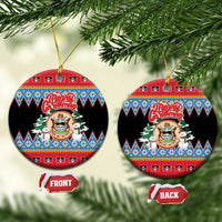 Antigua and Barbuda Christmas Ceramic Ornament Coat Of Arms With Snowman - Wonder Print Shop