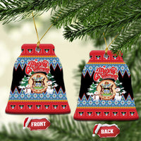 Antigua and Barbuda Christmas Ceramic Ornament Coat Of Arms With Snowman - Wonder Print Shop