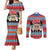 Personalized Antigua and Barbuda Christmas Couples Matching Mermaid Dress and Long Sleeve Button Shirt Coat Of Arms With Snowman - Wonder Print Shop