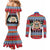 Personalized Antigua and Barbuda Christmas Couples Matching Mermaid Dress and Long Sleeve Button Shirt Coat Of Arms With Snowman - Wonder Print Shop