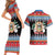 Personalized Antigua and Barbuda Christmas Couples Matching Short Sleeve Bodycon Dress and Hawaiian Shirt Coat Of Arms With Snowman - Wonder Print Shop