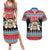Personalized Antigua and Barbuda Christmas Couples Matching Summer Maxi Dress and Hawaiian Shirt Coat Of Arms With Snowman - Wonder Print Shop