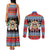 Personalized Antigua and Barbuda Christmas Couples Matching Tank Maxi Dress and Long Sleeve Button Shirt Coat Of Arms With Snowman - Wonder Print Shop