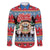 Personalized Antigua and Barbuda Christmas Family Matching Long Sleeve Bodycon Dress and Hawaiian Shirt Coat Of Arms With Snowman - Wonder Print Shop