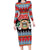Personalized Antigua and Barbuda Christmas Family Matching Long Sleeve Bodycon Dress and Hawaiian Shirt Coat Of Arms With Snowman - Wonder Print Shop